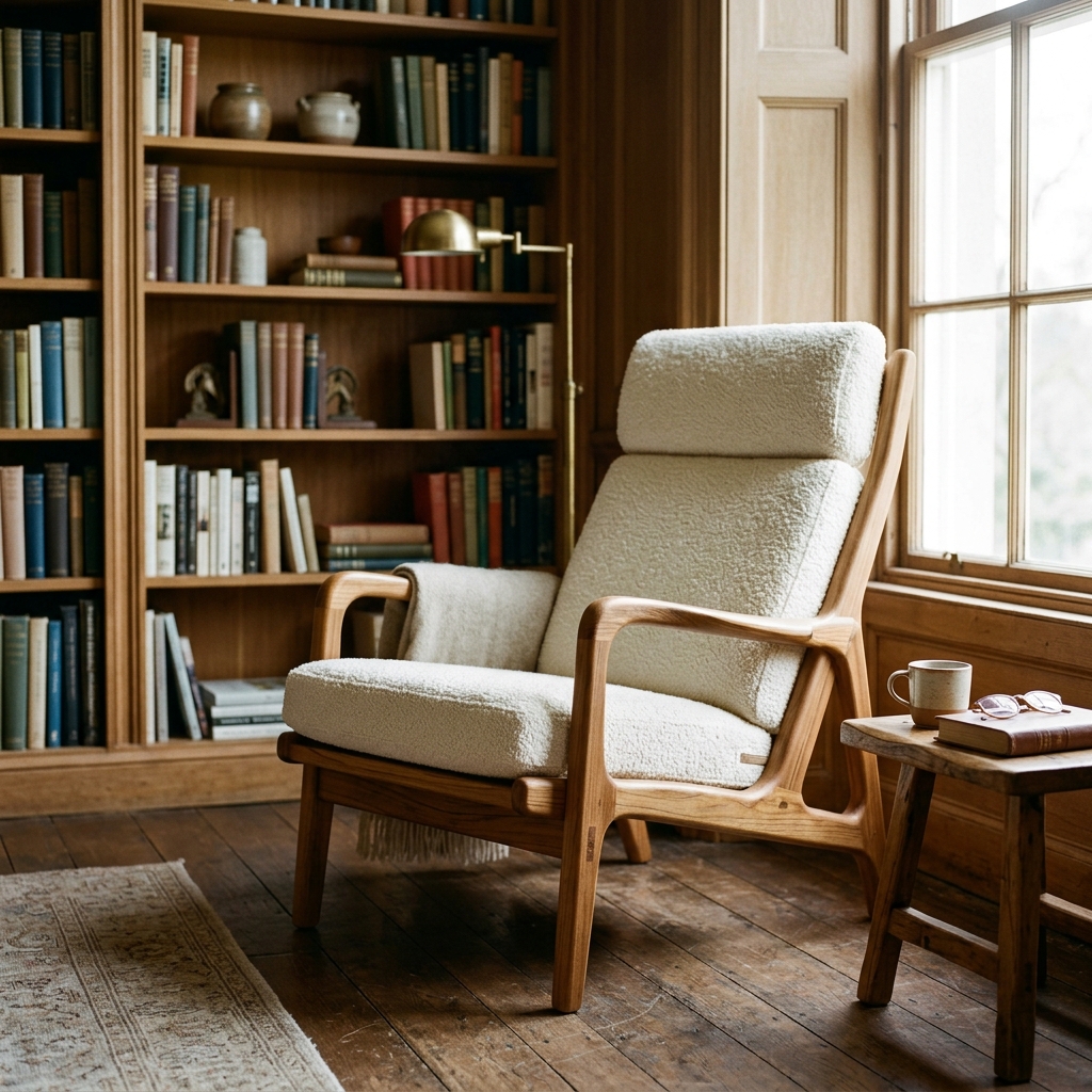 Hand-assembled Teak Lounge Chair