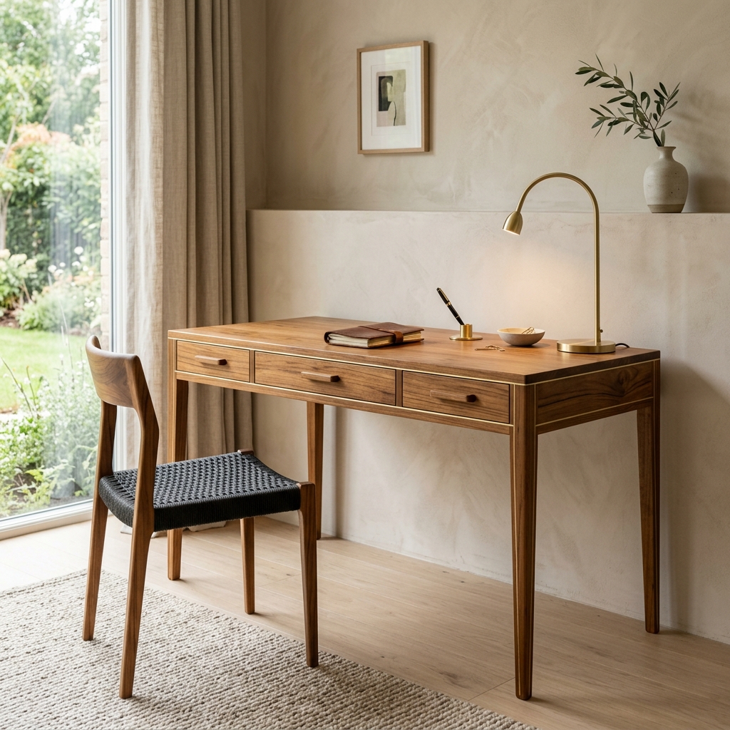 Handcrafted Teak Writing Desk